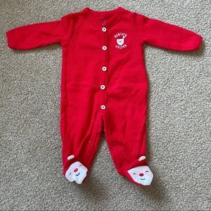 Carter’s Santa’s Helper Christmas Button Up Footies Newborn